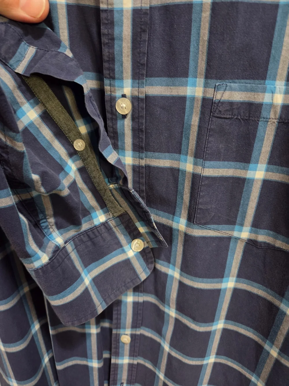 J. Crew Navy Blue Plaid Button-Down Shirt